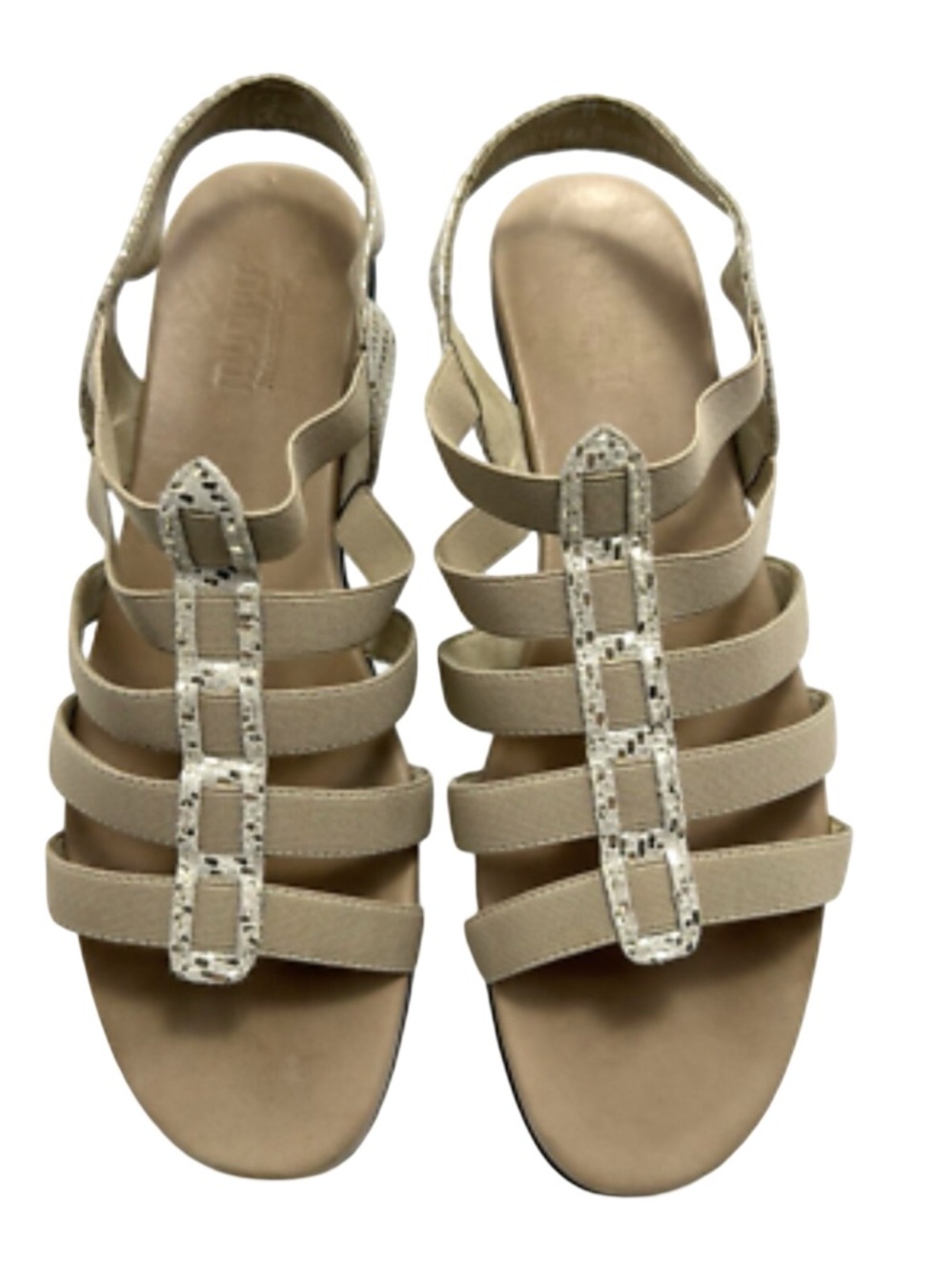 Munro American "Darian" Beige Strappy Slingback Sandals